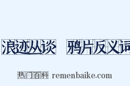 浪迹丛谈·鸦片反义词是什么意思的图片